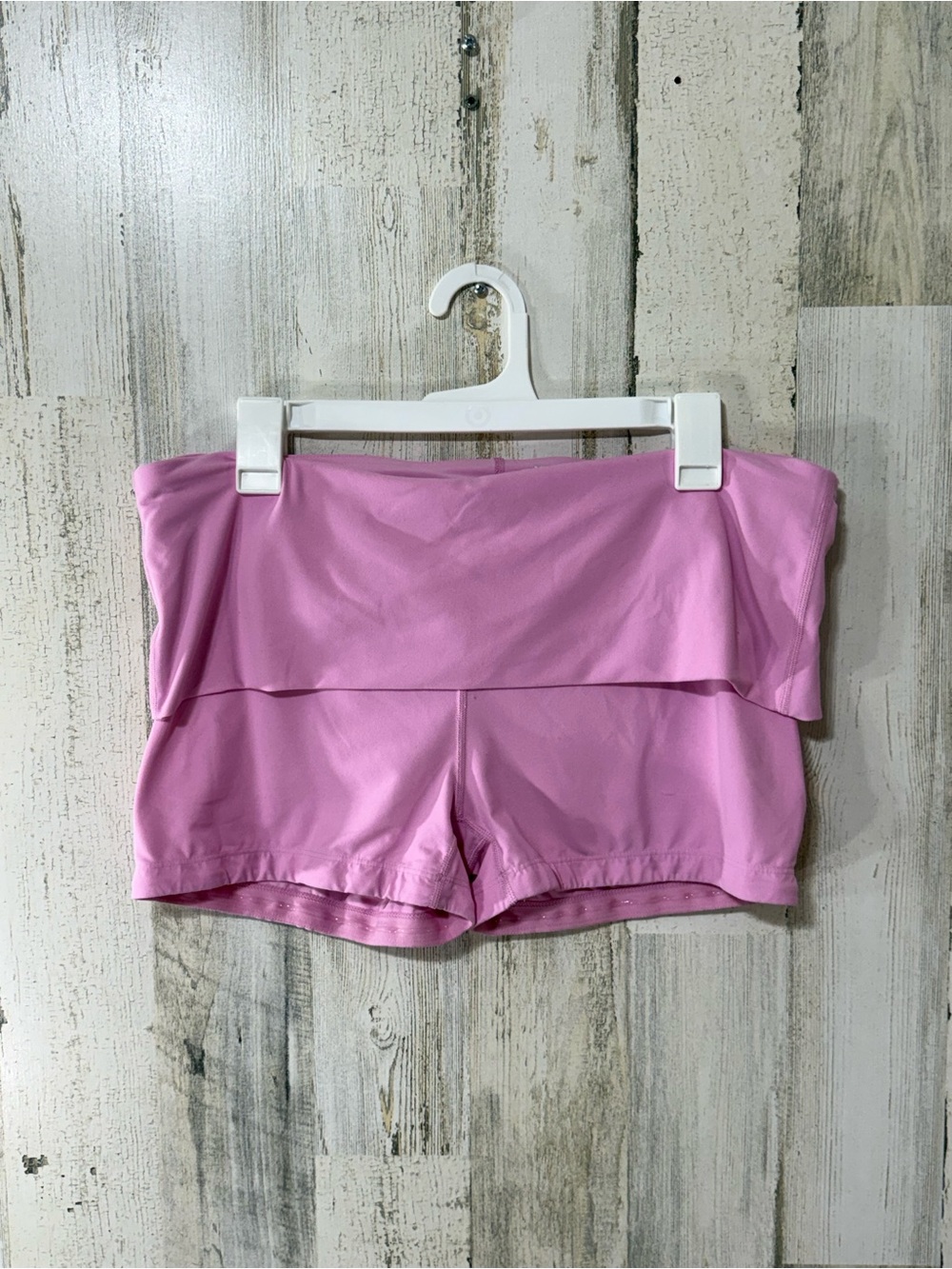 JoyLab Pink Fold-Over Waist Bike Shorts - Picture 3 of 10